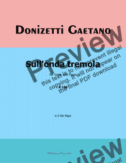 page one of Donizetti-Sull'onda tremola ride la luna,in D flat Major