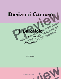 page one of Donizetti-Il Barcaiolo,in E flat Major