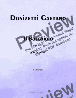 page one of Donizetti-Il Barcaiolo,in G flat Major