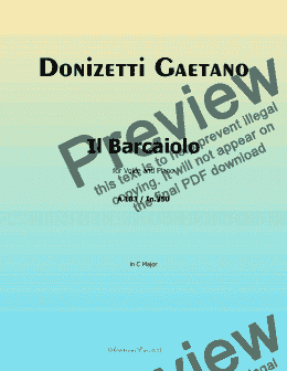 page one of Donizetti-Il Barcaiolo,in C Major