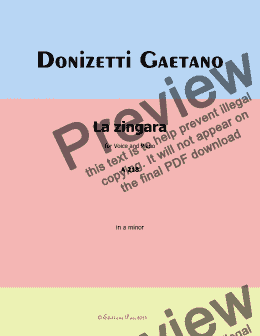 page one of Donizetti-La Zingara,in a minor