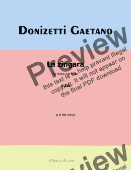 page one of Donizetti-La Zingara,in b flat minor