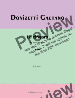 page one of Donizetti-La Zingara,in b minor