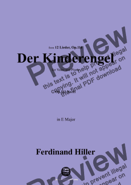 page one of F. Hiller-Der Kinderengel,Op.111 No.11,in E Major