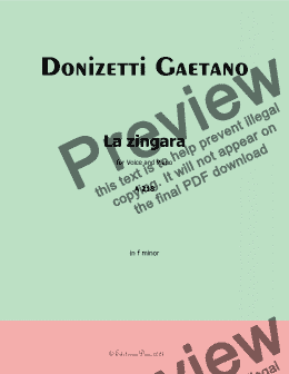 page one of Donizetti-La Zingara,in f minor