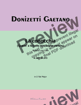 page one of Donizetti-La conocchia,in D flat Major