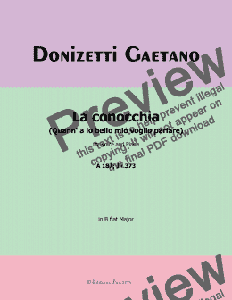 page one of Donizetti-La conocchia,in B flat Major