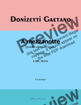 page one of Donizetti-A mezzanotte,in E flat Major