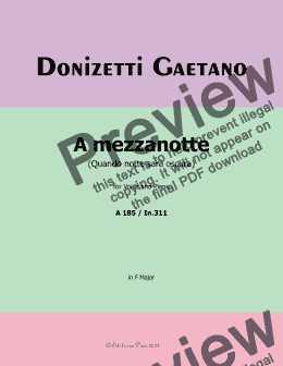 page one of Donizetti-A mezzanotte,in F Major