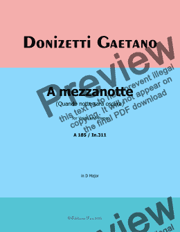 page one of onizetti-A mezzanotte,in D Major