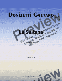 page one of Donizetti-La Sultana,in a flat minor