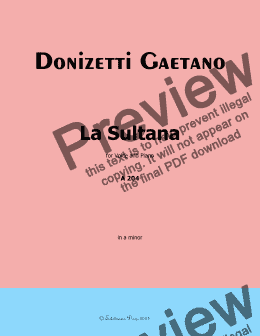 page one of Donizetti-La Sultana,in a minor