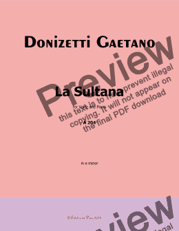 page one of Donizetti-La Sultana,in e minor