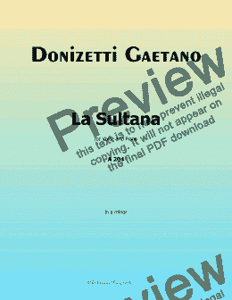 page one of Donizetti-La Sultana,in b flat minor