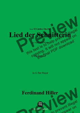 page one of F. Hiller-Lied der Schnitterin,Op.111 No.3,in G flat Major