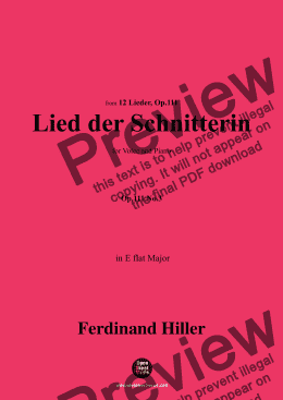 page one of F. Hiller-Lied der Schnitterin,Op.111 No.3,in E flat Major