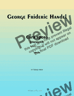 page one of Handel-Cara sposa(Version I), in f sharp minor