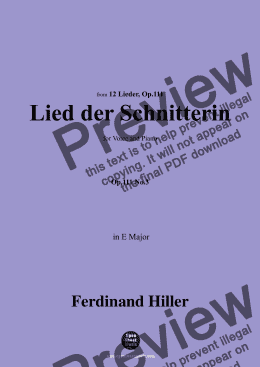 page one of F. Hiller-Lied der Schnitterin,Op.111 No.3,in E Major