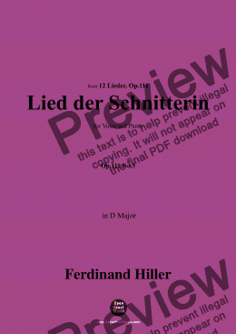 page one of F. Hiller-Lied der Schnitterin,Op.111 No.3,in D Major