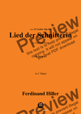 page one of F. Hiller-Lied der Schnitterin,Op.111 No.3,in C Major