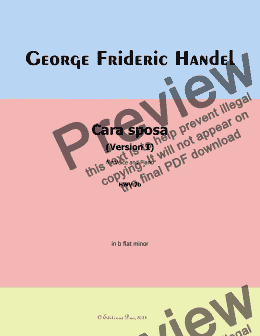 page one of Handel-Cara sposa(Version I), in b flat minor