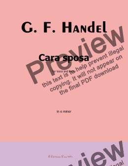 page one of Handel-Cara sposa(Version I), in e minor