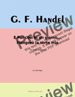 page one of Handel-E pur così in un giorno...Piangerò la sorte mia, in G flat Major