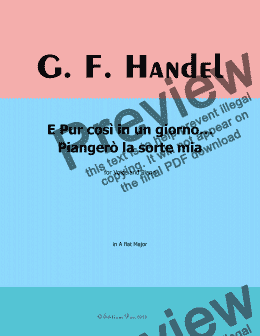 page one of Handel-E pur così in un giorno...Piangerò la sorte mia, in A flat Major