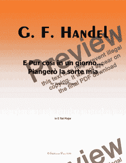 page one of Handel-E pur così in un giorno...Piangerò la sorte mia, in E flat Major