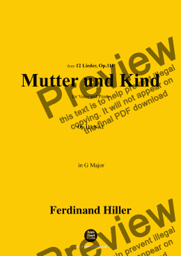 page one of F. Hiller-Mutter und Kind,Op.111 No.2,in G Major