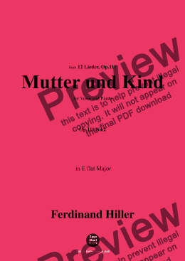 page one of F. Hiller-Mutter und Kind,Op.111 No.2,in E flat Major