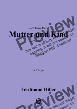 page one of F. Hiller-Mutter und Kind,Op.111 No.2,in E Major