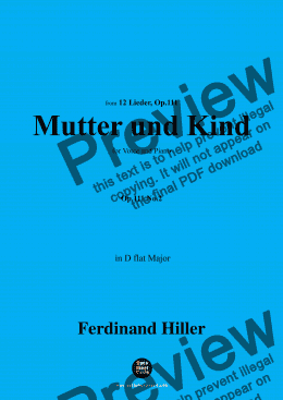 page one of F. Hiller-Mutter und Kind,Op.111 No.2,in D flat Major