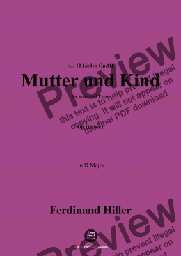 page one of F. Hiller-Mutter und Kind,Op.111 No.2,in D Major