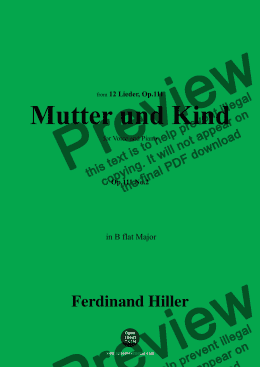 page one of F. Hiller-Mutter und Kind,Op.111 No.2,in B flat Major