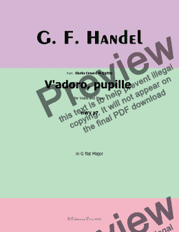 page one of Handel-V'adoro,pupille, in G flat Major