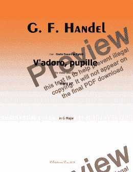 page one of Handel-V'adoro,pupille, in G Major