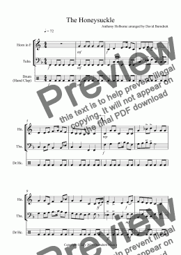 page one of The Honeysuckle for Horn and Tuba Duet