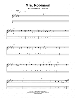 page one of Mrs. Robinson (Mandolin Tab)