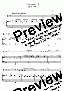 page one of "Liebestraum No.3"  Viola & Piano