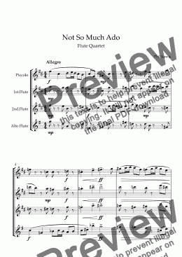 page one of Not So Much Ado - Flute Quartet