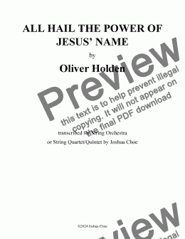 page one of All Hail the Power of Jesus' Name