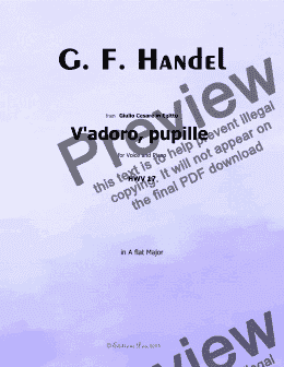 page one of Handel-V'adoro,pupille, in A flat Major