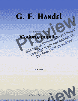 page one of Handel-V'adoro,pupille, in A Major