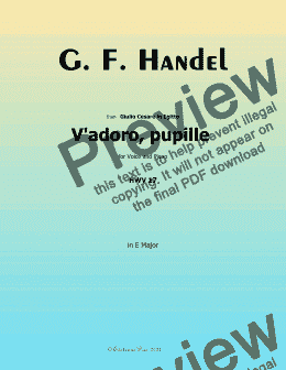 page one of Handel-V'adoro,pupille, in E Major