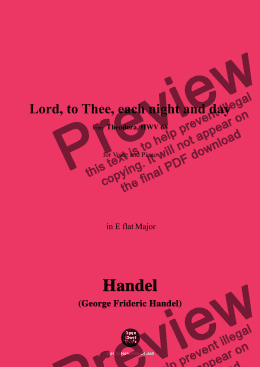 page one of Handel-Lord,to Thee,each night and day,from 'Theodora,HWV 68',in E flat Major