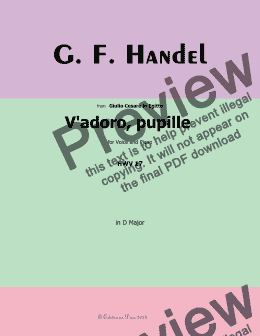 page one of Handel-V'adoro,pupille, in D Major