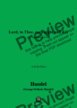 page one of Handel-Lord,to Thee,each night and day,from 'Theodora,HWV 68',in B flat Major