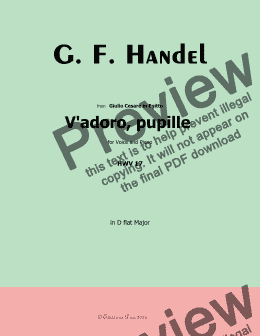 page one of Handel-V'adoro,pupille, in D flat Major