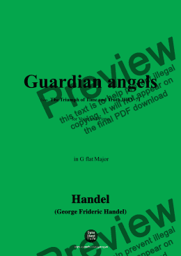 page one of Handel-Guardian angels,from 'The Triumph of Time and Truth,HWV 71',in G flat Major